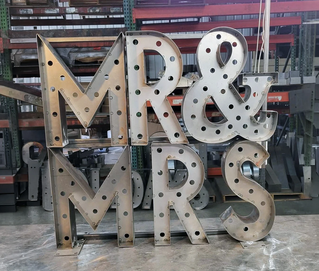 Marquee letters set up for a rental event